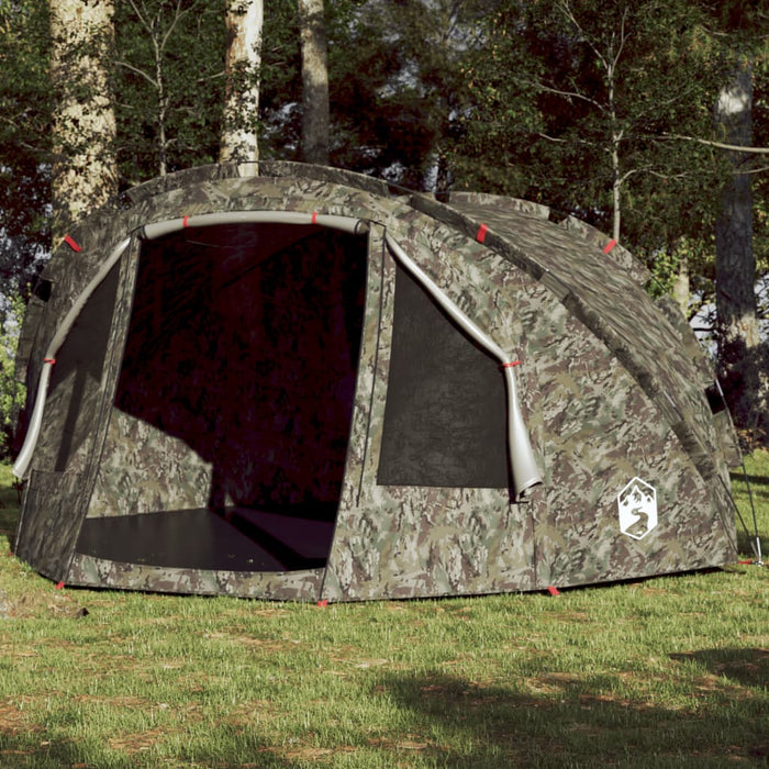 vidaXL Fishing Tent 4-Person Camouflage Waterproof