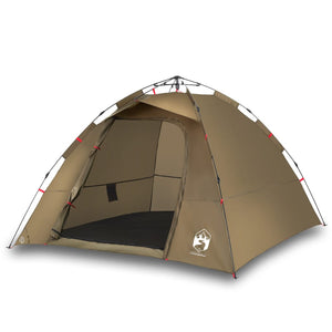 vidaXL Fishing Tent 4-Person Olive Green Quick Release