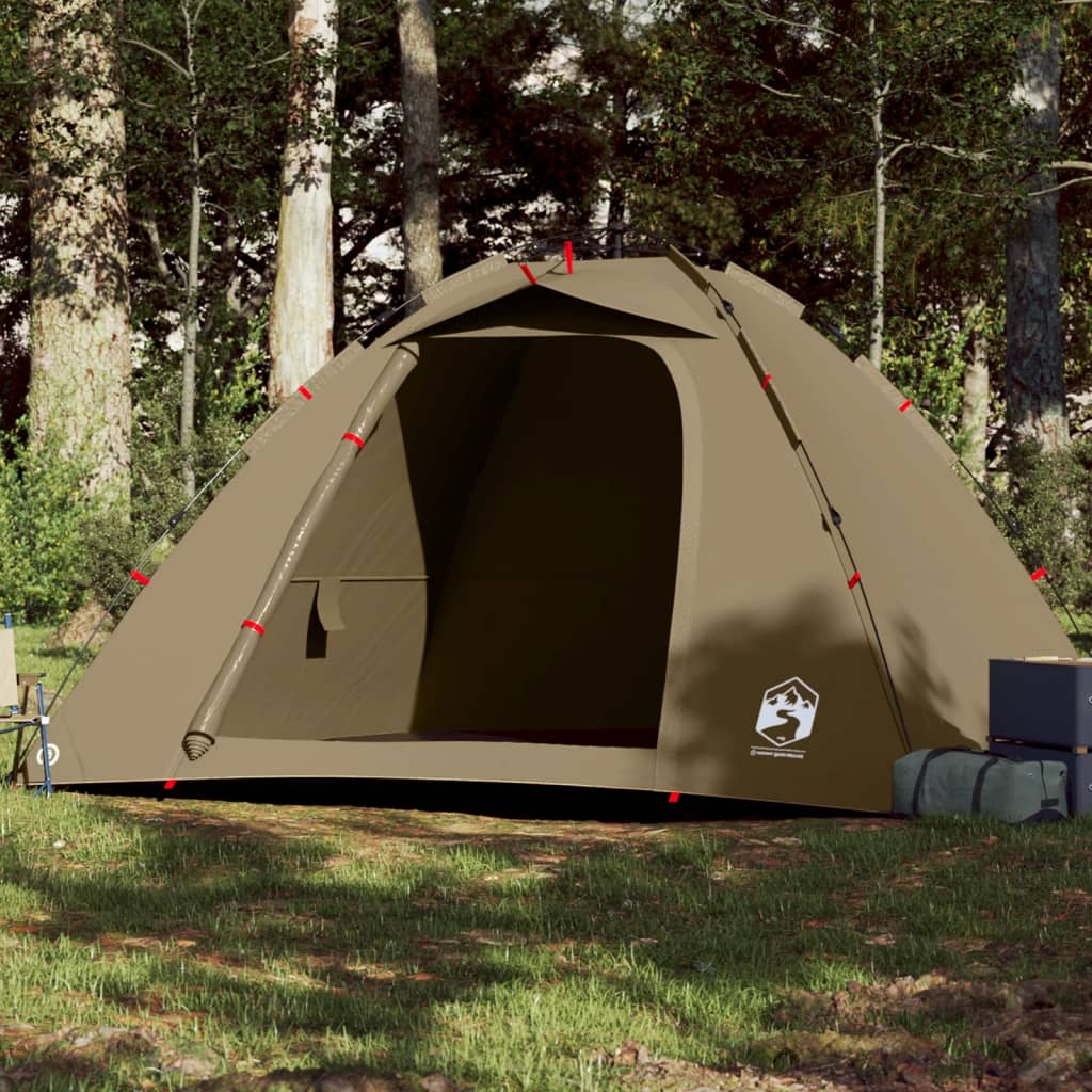 vidaXL Fishing Tent 4-Person Olive Green Quick Release