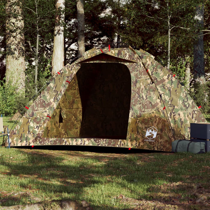 vidaXL Fishing Tent 4-Person Camouflage Quick Release