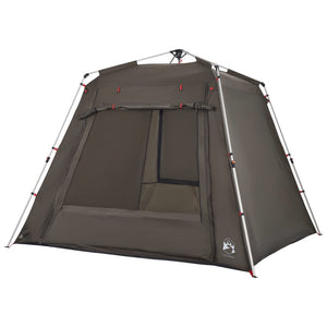 vidaXL Fishing Tent 4-Person Brown Quick Release