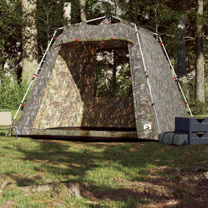 vidaXL Fishing Tent 4-Person Camouflage Quick Release