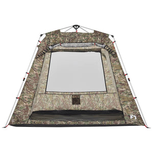 vidaXL Fishing Tent 4-Person Camouflage Quick Release