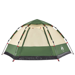 vidaXL Camping Tent Cabin 4-Person Green Quick Release