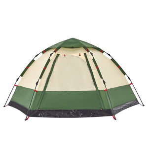 vidaXL Camping Tent Cabin 4-Person Green Quick Release