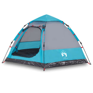 vidaXL Camping Tent Cabin 4-Person Blue Quick Release