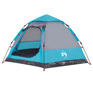 vidaXL Camping Tent Cabin 4-Person Blue Quick Release