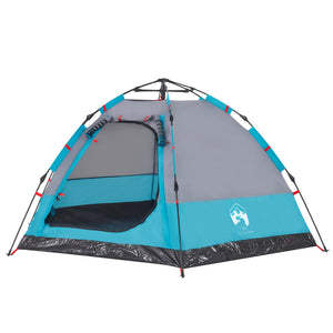 vidaXL Camping Tent Cabin 4-Person Blue Quick Release