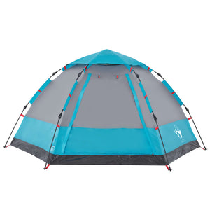 vidaXL Camping Tent Cabin 4-Person Blue Quick Release