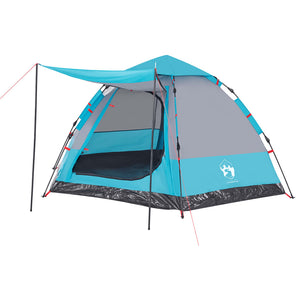 vidaXL Camping Tent Cabin 4-Person Blue Quick Release