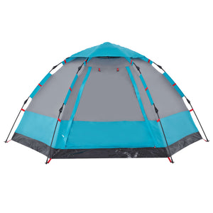 vidaXL Camping Tent Cabin 4-Person Blue Quick Release