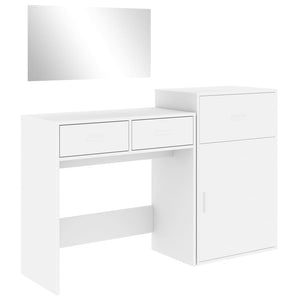 vidaXL 3 Piece Dressing Table Set White Engineered Wood