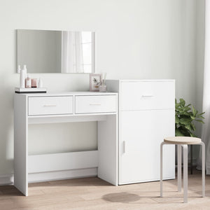 vidaXL 3 Piece Dressing Table Set White Engineered Wood