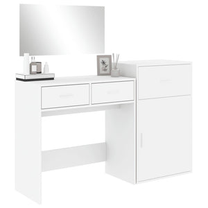 vidaXL 3 Piece Dressing Table Set White Engineered Wood