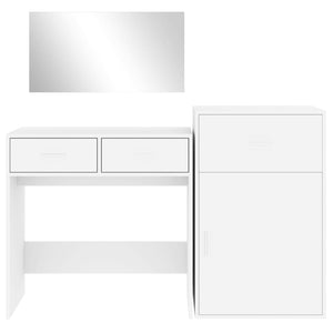 vidaXL 3 Piece Dressing Table Set White Engineered Wood