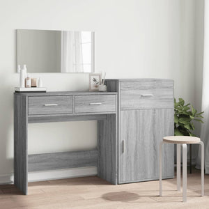 vidaXL 3 Piece Dressing Table Set Grey Sonoma Engineered Wood