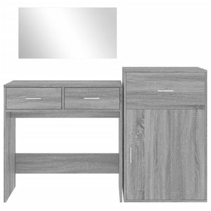 vidaXL 3 Piece Dressing Table Set Grey Sonoma Engineered Wood