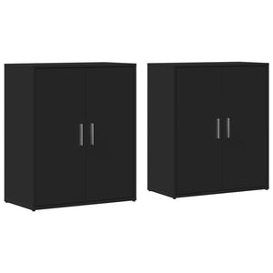 vidaXL Sideboards 2 pcs Black 60x31x70 cm Engineered Wood