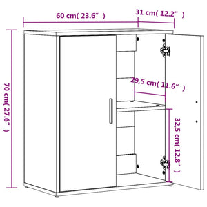 vidaXL Sideboards 2 pcs Black 60x31x70 cm Engineered Wood