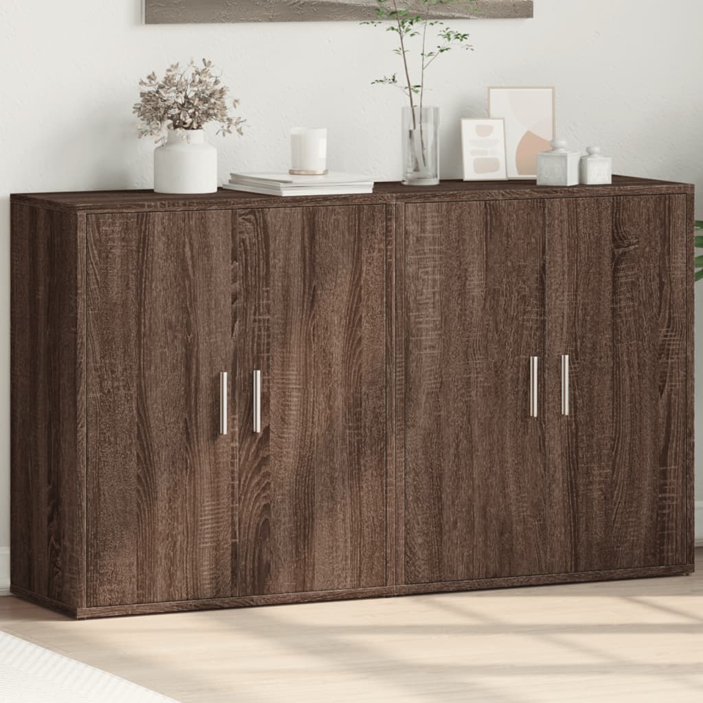 vidaXL Sideboards 2 pcs Brown Oak 60x31x70 cm Engineered Wood