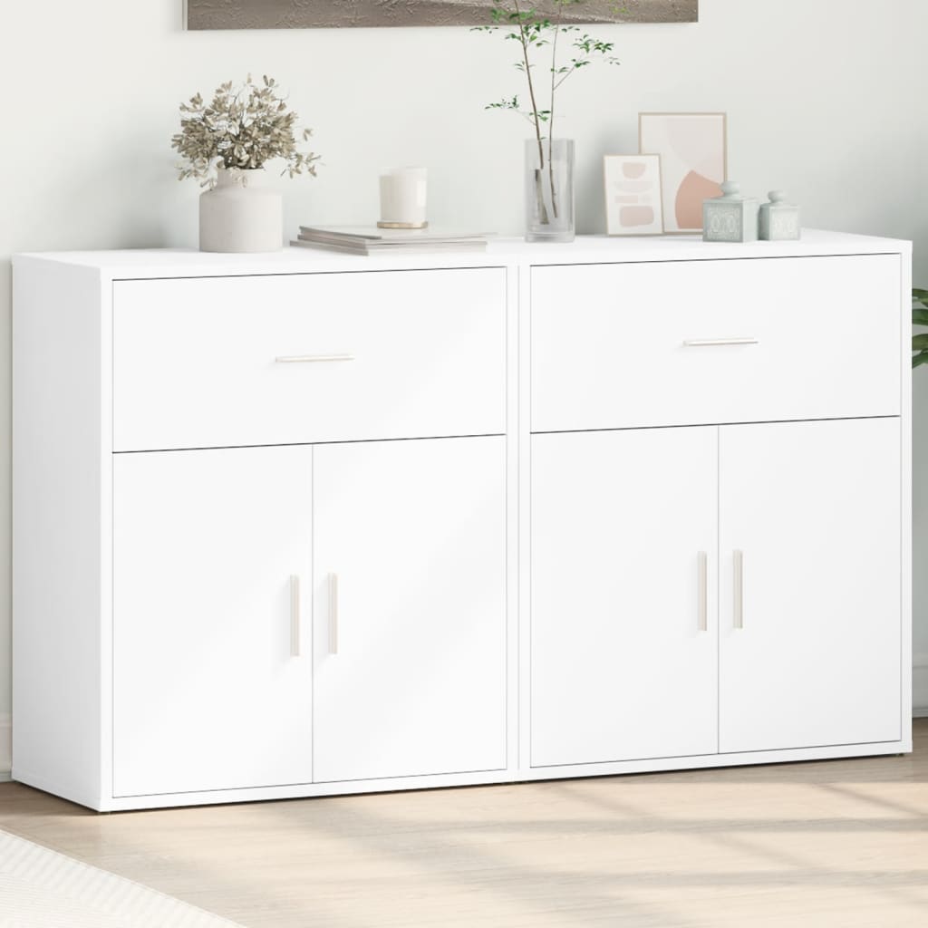 vidaXL Sideboards 2 pcs White 60x31x70 cm Engineered Wood