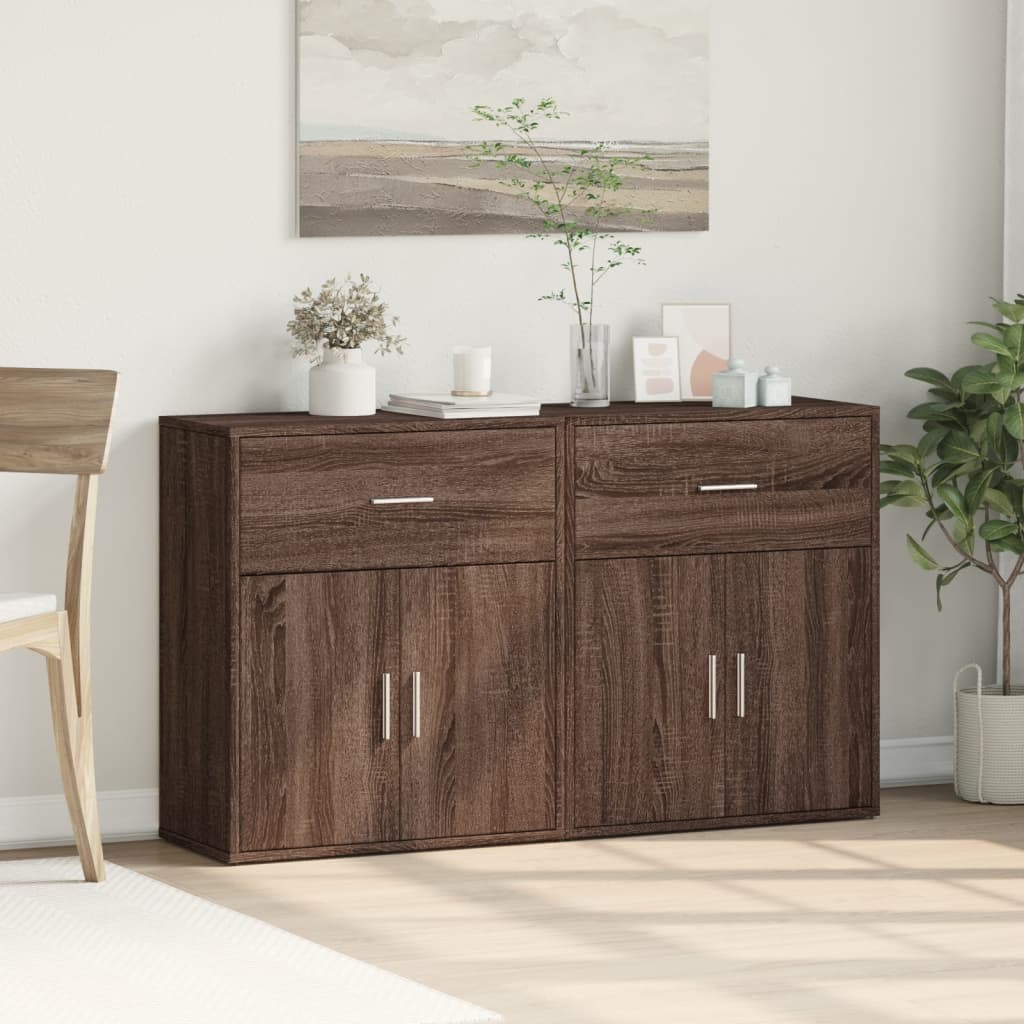 vidaXL Sideboards 2 pcs Brown Oak 60x31x70 cm Engineered Wood