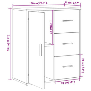 vidaXL Sideboards 2 pcs White 60x31x70 cm Engineered Wood