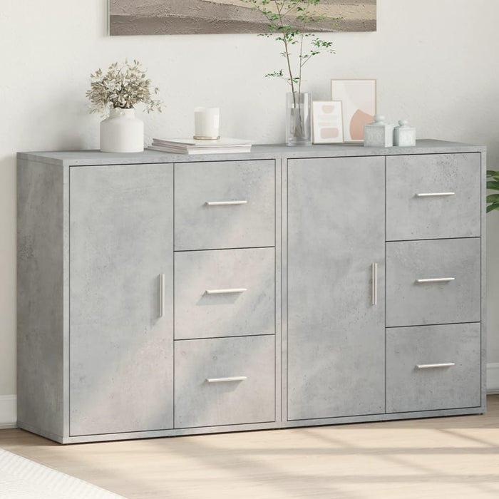 vidaXL Sideboards 2 pcs Concrete Grey 60x31x70 cm Engineered Wood