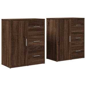 vidaXL Sideboards 2 pcs Brown Oak 60x31x70 cm Engineered Wood