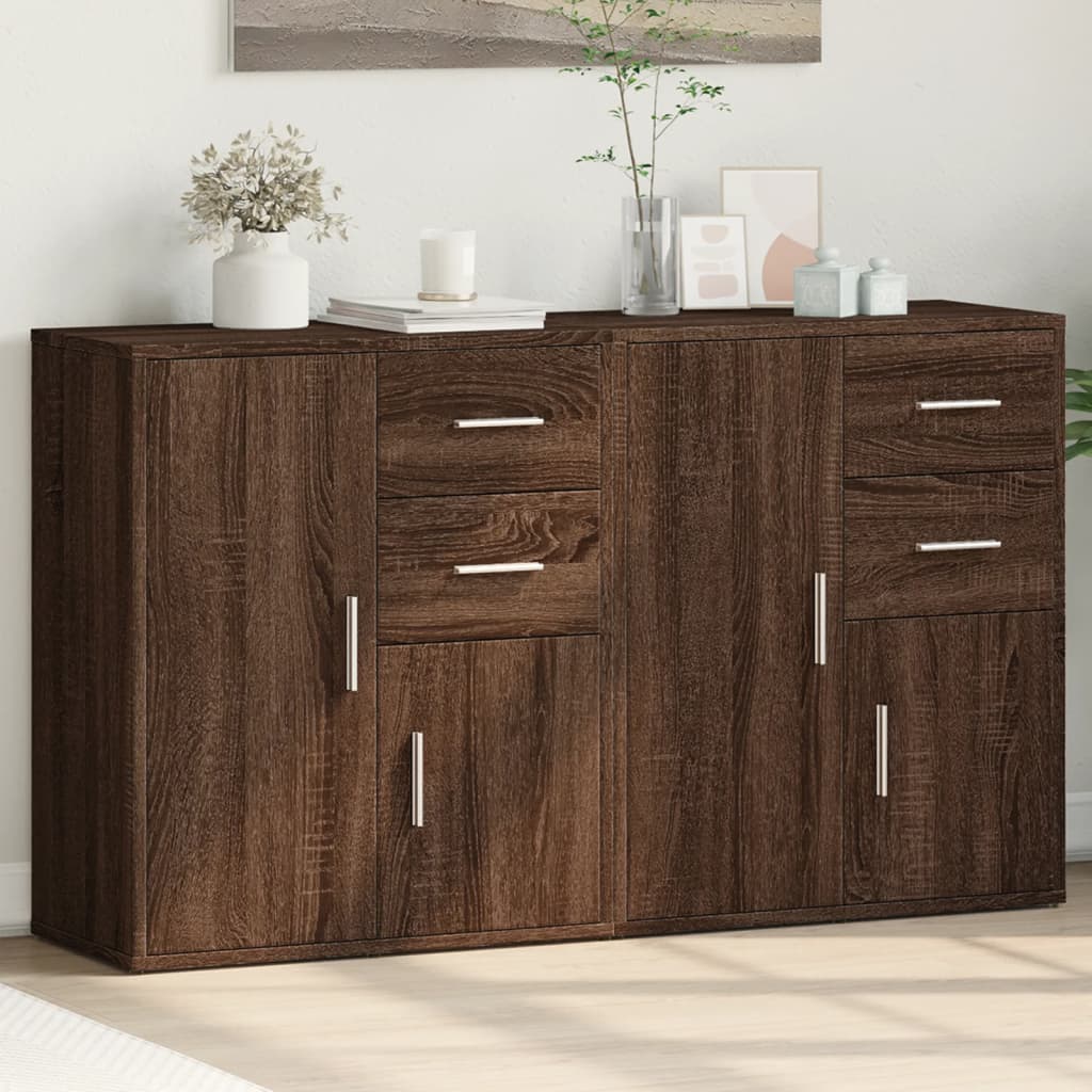 vidaXL Sideboards 2 pcs Brown Oak 60x31x70 cm Engineered Wood