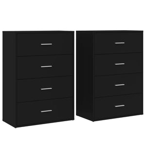 vidaXL Sideboards 2 pcs Black 60x31x84 cm Engineered Wood