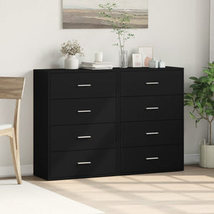 vidaXL Sideboards 2 pcs Black 60x31x84 cm Engineered Wood