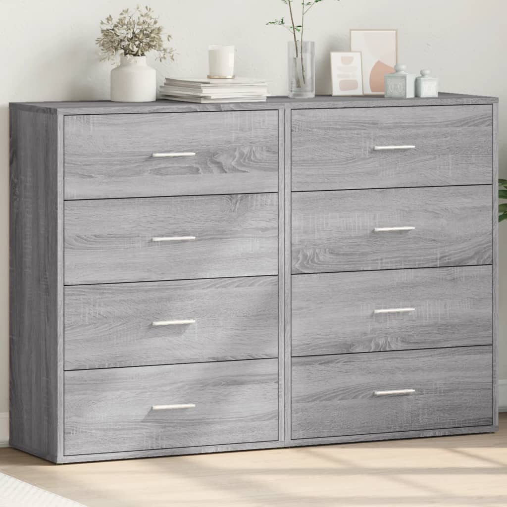 vidaXL Sideboards 2 pcs Grey Sonoma 60x31x84 cm Engineered Wood