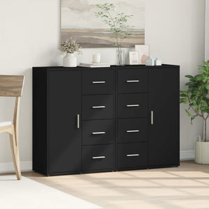 vidaXL Sideboards 2 pcs Black 60x31x84 cm Engineered Wood