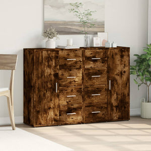 vidaXL Sideboards 2 pcs Smoked Oak 60x31x84 cm Engineered Wood