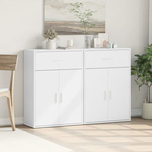 vidaXL Sideboards 2 pcs White 60x30x84 cm Engineered Wood