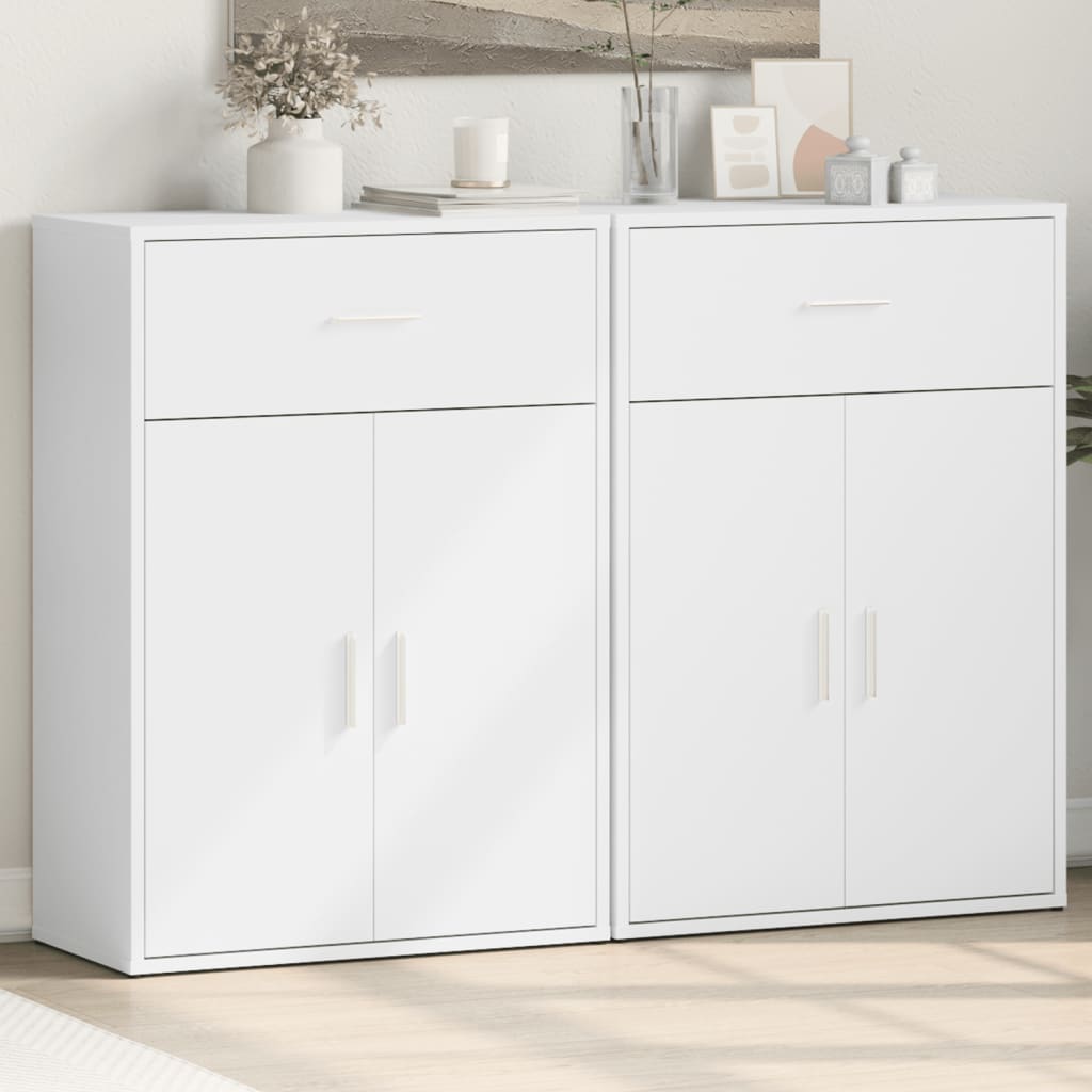 vidaXL Sideboards 2 pcs White 60x30x84 cm Engineered Wood