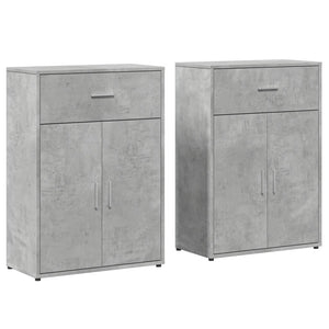 vidaXL Sideboards 2 pcs Concrete Grey 60x30x84 cm Engineered Wood