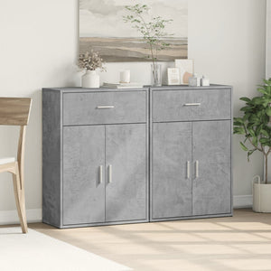 vidaXL Sideboards 2 pcs Concrete Grey 60x30x84 cm Engineered Wood