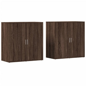 vidaXL Sideboards 2 pcs Brown Oak 79x38x80 cm Engineered Wood