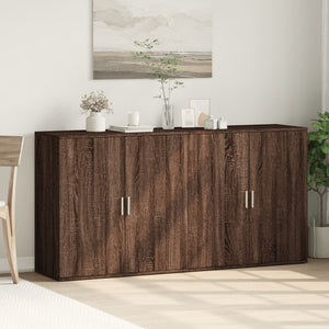 vidaXL Sideboards 2 pcs Brown Oak 79x38x80 cm Engineered Wood