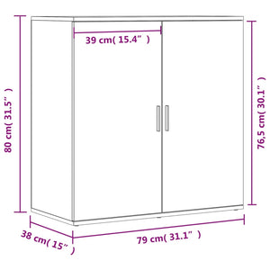 vidaXL Sideboards 2 pcs Brown Oak 79x38x80 cm Engineered Wood