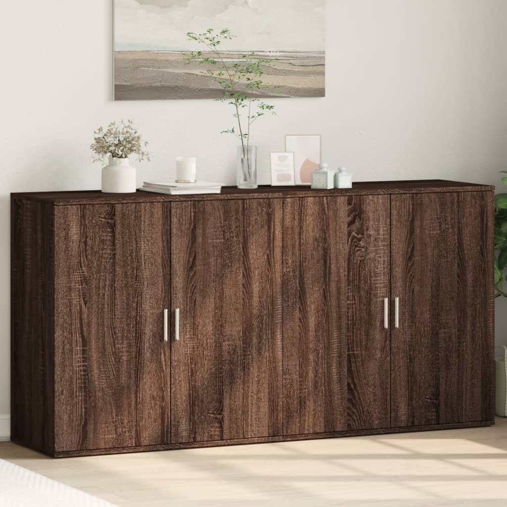 vidaXL Sideboards 2 pcs Brown Oak 79x38x80 cm Engineered Wood