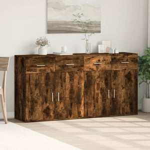 vidaXL Sideboards 2 pcs Smoked Oak 79x38x80 cm Engineered Wood