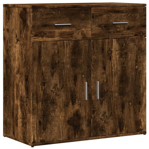 vidaXL Sideboards 2 pcs Smoked Oak 79x38x80 cm Engineered Wood