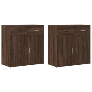 vidaXL Sideboards 2 pcs Brown Oak 79x38x80 cm Engineered Wood