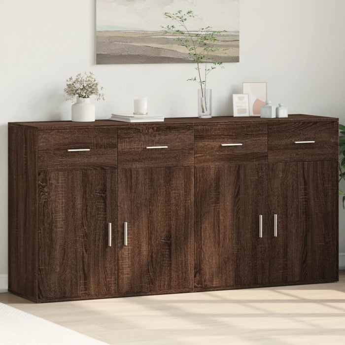 vidaXL Sideboards 2 pcs Brown Oak 79x38x80 cm Engineered Wood