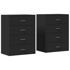 vidaXL Sideboards 2 pcs Black 60x39x80 cm Engineered Wood