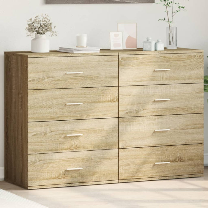 vidaXL Sideboards 2 pcs Sonoma Oak 60x39x80 cm Engineered Wood