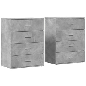 vidaXL Sideboards 2 pcs Concrete Grey 60x39x80 cm Engineered Wood